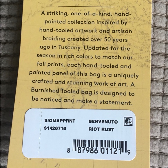 New! Patricia Nash Benvenuto Leather Signature Map Tote Bag - Picture 13 of 13